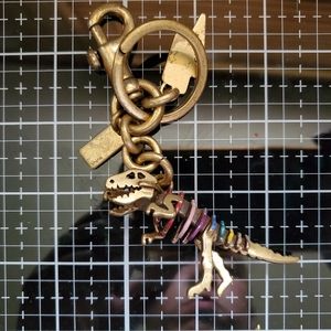 COACH REXY T-Rex Rainbow Keychain Bag Charm BRASS **RARE** 29586